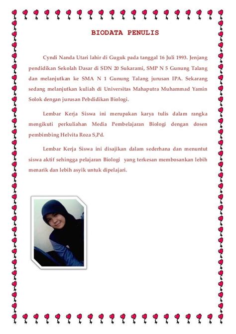 Contoh Riwayat Hidup Penulis Novel – Kumpulan Contoh Surat dan Soal