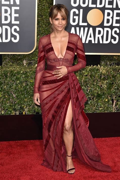 Halle Berry Wore A Red Naked Dress To The Golden Globes
