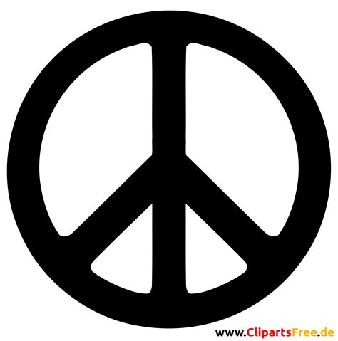 Peace Sign Clip Art En Blanco Y Negro Para Descargar