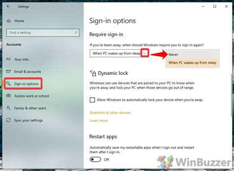 Windows 10 How To Enable Or Disable Login After Sleep