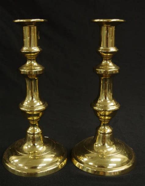 Antique Brass Candlesticks 215 Cm Height Candelabracandlesticks