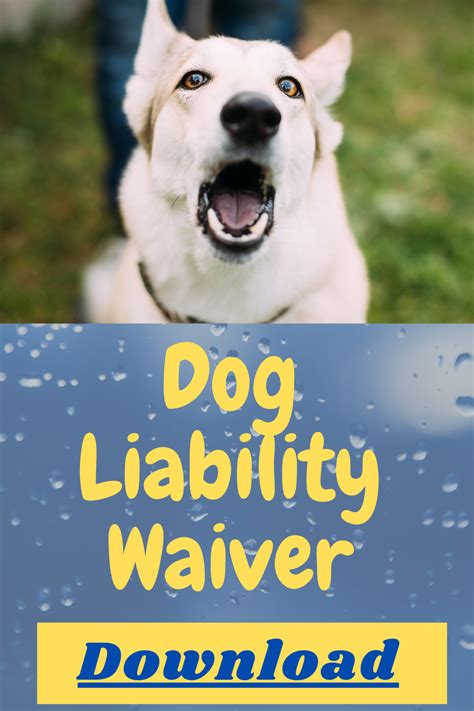 Dog Liability Waiver Worry About Your Dogs Or Pets Causing Personal