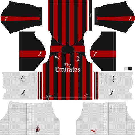 The evolution of ac milan jersey. AC Milan 2018-19 Dream League Soccer Kits & Logo