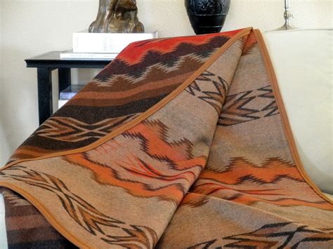 Pendleton Wool Blanket Fabric Vibrant Navajo Design Picnics Camping