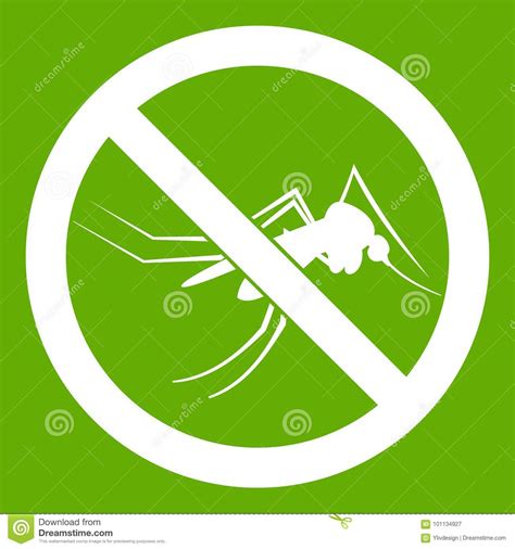 No Mosquito Sign Icon Green Stock Vector Illustration Of