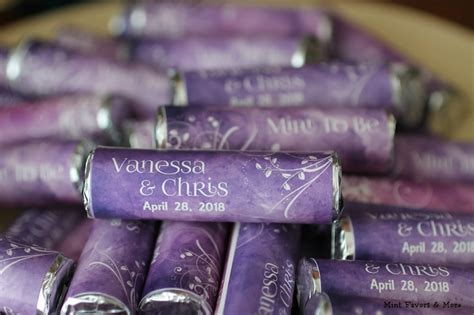 Purple Party Favors Wrapped Mint Rolls With Personalized Etsy