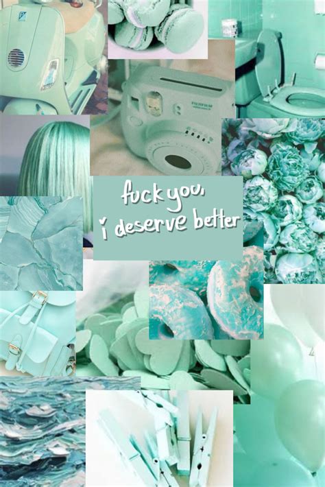 Looking for the best wallpapers? A nice mint collage I made. | Ruang seni, Desain pamflet ...