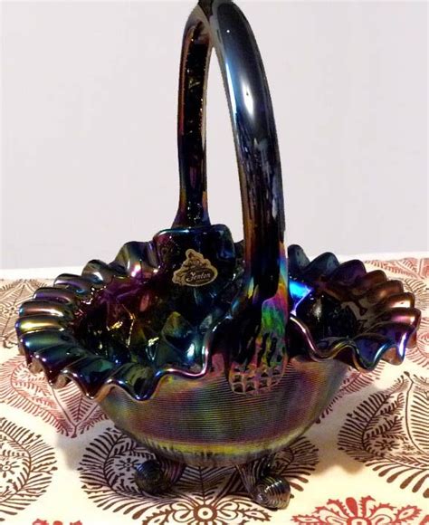 Vintage Fenton Amethyst Glass Basket