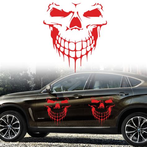 red skull car hood decal vinyl large graphic sticker suv truck tailgate window ebay