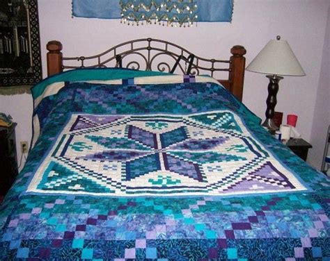 Queen Size Blue And Multi Color Nine Patch Patchwork Quilt Queen Size Quilt Nine Patch Quilts