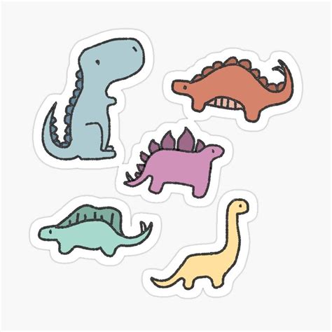 Dinosaur Sticker Pack Sticker By Bassoongirl123 In 2021 Dinosaur