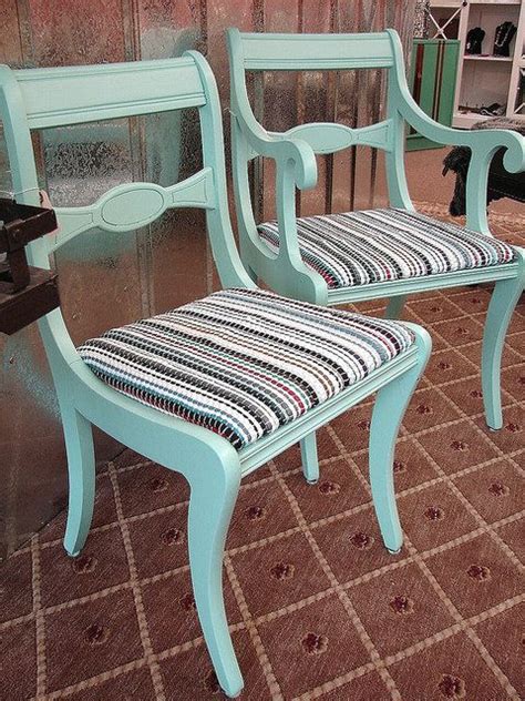 Chair upholstery in natural leather look pvc. PR 1940's Reclaimed Blue Vintage Dining Room Chair by ...