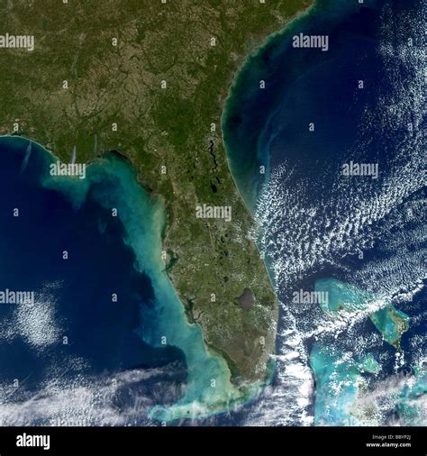 Satellite View Of Florida Atlantic Ocean And The Eastern Portion Of The