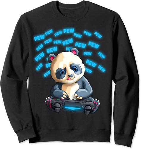 Pew Gamer Panda Funny Pewpewpew Video Gaming Pandas T Sweatshirt