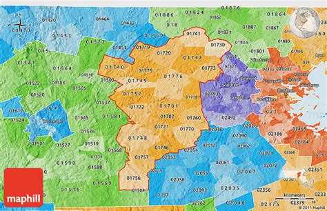 Political Shades 3d Map Of Zip Codes Starting With 017