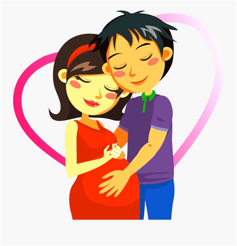 Cartoon Pregnancy Couple Clip Art Pregnant Women And Husband Cartoon