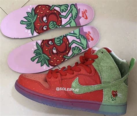 Detailed look at the nike sb dunk high strawberry cough. Nike SB Dunk High Strawberry Cough CW7093-600 Release Date ...