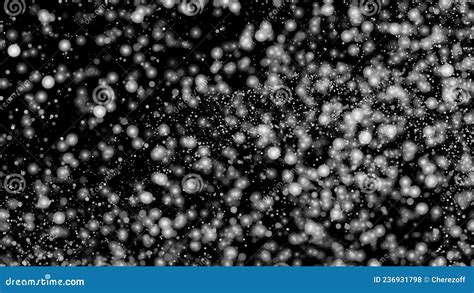 White Snow Falling On Isolated Black Background Stock Illustration