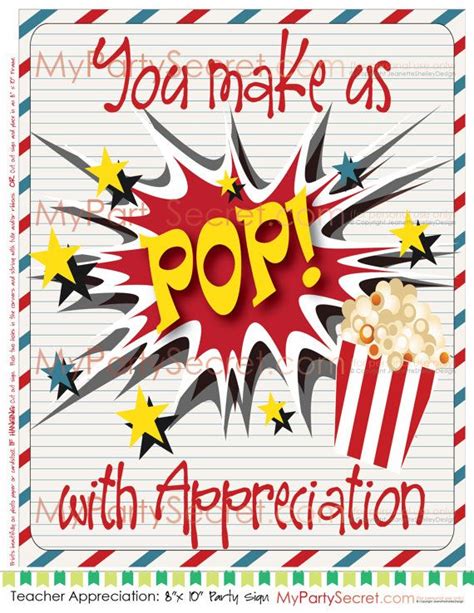 You Make Us Pop Pop Pop With Appreciation Popcorn Etsy Popcorn