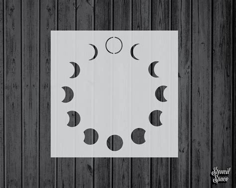 Moon Phases Stencil Mylar Assorted Sizes Craft Stencils For Etsy