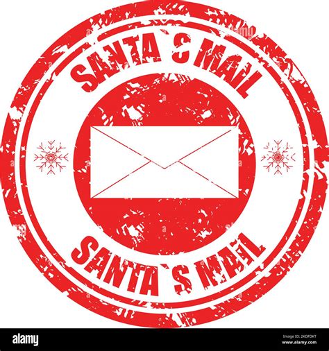 Santa Mail Rubber Stamp With Envelope Texture Seal Vector