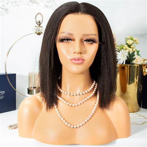 Kinky Straight Wig Lace Front Human Hair Wigs For Women Etsy