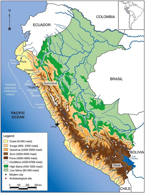 Peru Topographic Map Peru Geography Map South America Americas