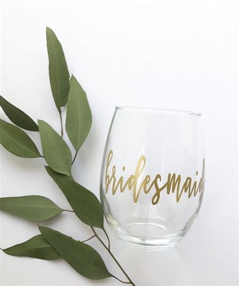 Bridesmaid Stemless Wine Glass