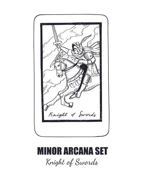 Premium Vector Tarot Vector Hand Drawn Minor Arcana Set Knight Of Swords