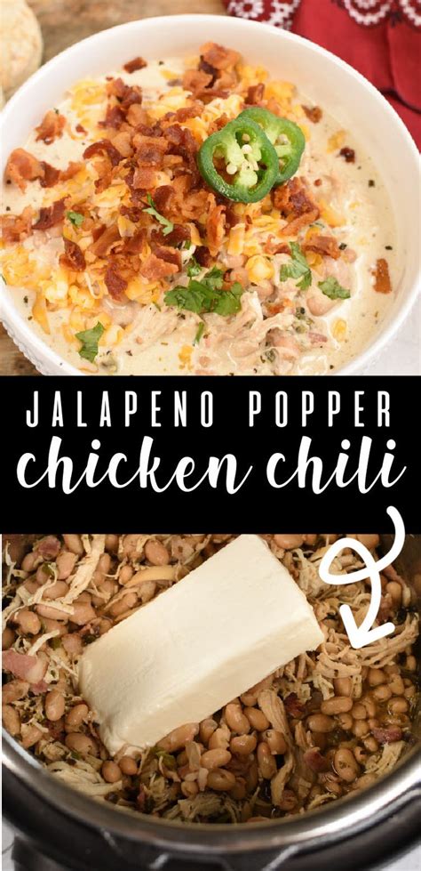 The Ingredients For Jalapeno Popper Chicken Chili In A Slow Cooker