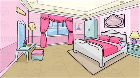 A Bedroom Of A Teenage Girl Background Clipart Cartoons By Vectortoons