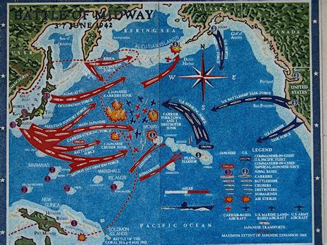 World War Ii • Interesting Map Of The Battle Of Midway