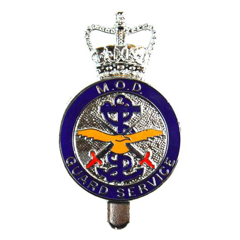 Mod Guard Service Queens Crown Cap Badge Enamelled And Nickel Plate
