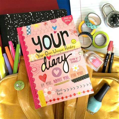 Your Diary Illustrated Diary For Girls Sparkly Lock Etsy