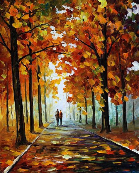 Bronze Fall Palette Knife Oil Painting On Canvas By