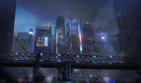 Cool And Inspiration Looking Of Cyberpunk City Concept Art