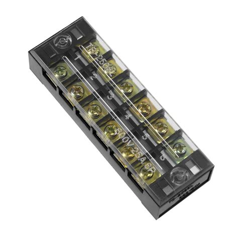 Dual Rows 6 Positions 600v 25a Wire Barrier Block Terminal Strip Tb