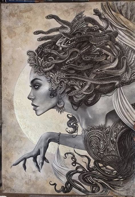 Medusa Artwork Medusa Drawing Medusa Painting Greek Mythology