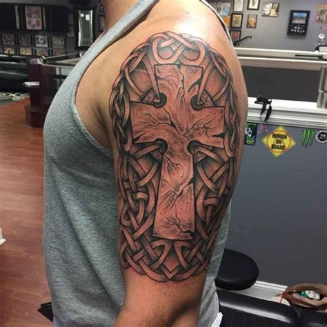 Discover celtic tattoos for men featuring intricate knots, the ornamental cross and incredible interwoven lines. Celtic Tattoo Shoulder | Best Tattoo Ideas Gallery