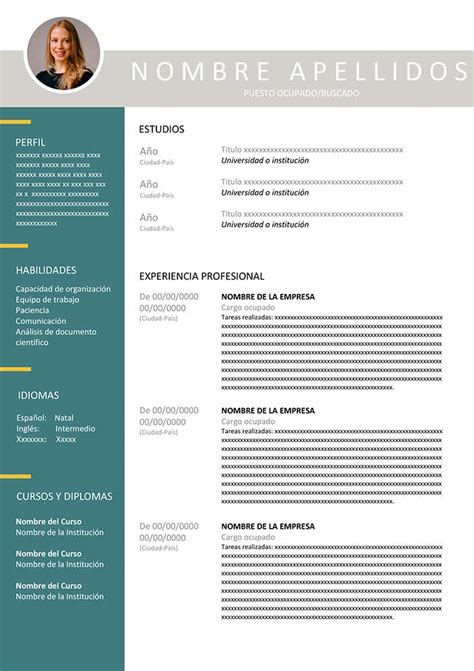 Currículum Vitae Ejemplos Ejemplos De Curriculum Vitae Con Plantillas