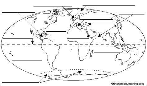 Label Oceans And Seas In Spanish Printout