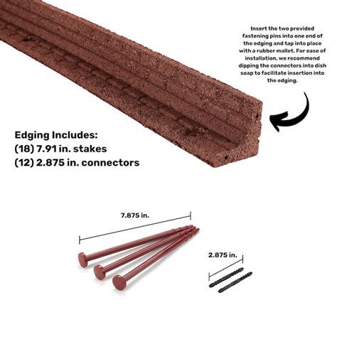 Rubberific 24 Ft X 3 In Brickface 6 Pack Red Rubber Landscape Edging