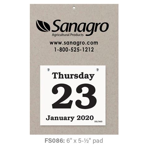 Daily Date Calendars Foil Stamped 6 X 5 12 Pad Fs086 Warwick