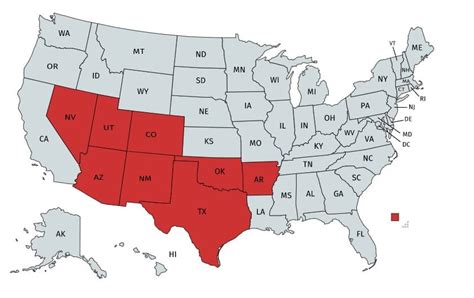 Southwest Region Map Southwestern United States Map Map Of