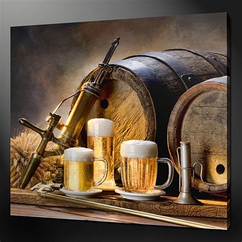 Are you looking for beer wall images design for wall decor? Modern HD Spray Canvas Painting Beer and Barrel Prints and ...