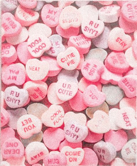 Valentines Aesthetic ♥candy Conversation Hearts ♥ Pink And Red Hearts Love Val In 2021 Happy