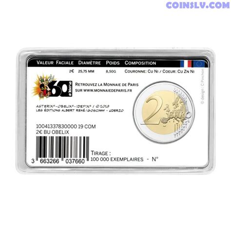 2 Euro France 2019 60 Years Of Asterix Coincard Obelix