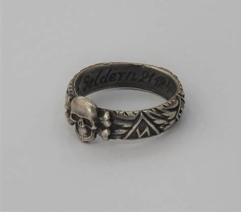 Lot An Ss Totenkopf Ring With Inscription