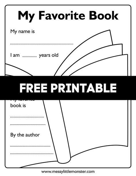 My Favourite Book Template Book Writing Template Book Template
