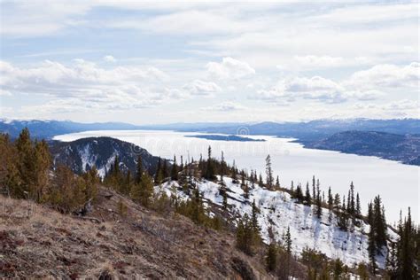 Lake Laberge Spring Frozen Surface Yukon Canada Stock Image Image Of